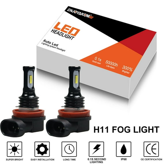 Pair H11 H8 H9 Low Beam For Honda Accord 2016 2017  LED Headlight Bulb 6000K Bright White