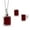 Red||Red||Fancy Brown, variant on 4.26 Ct Octagon Red Garnet 925 Sterling Silver Pendant and Earrings Jewelry Set