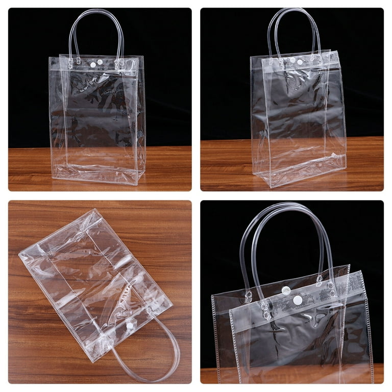 24pcs Plastic Gift Tote Bag Gift Packing Bag Clear Gift Bags Small PVC Bags  Reusable Transparent Bags 