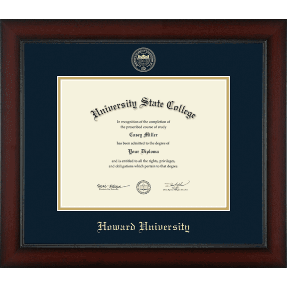 Howard University Diploma Frame, Document Size 11" x 8.5"