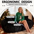 thumbnail image 5 of Lovableguy Floral-shaped Bean Bag Couch for Adults,Soft Faux Fur Loveseat Boneless Floor Sofa with 3 Pillow for Small Space,Bedroom,Apartment,Beige, 5 of 7