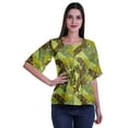thumbnail image 2 of Moomaya Printed Round Neck Top For Women Elbow Sleeve Blouse Tunic Formal Wear, 2 of 6