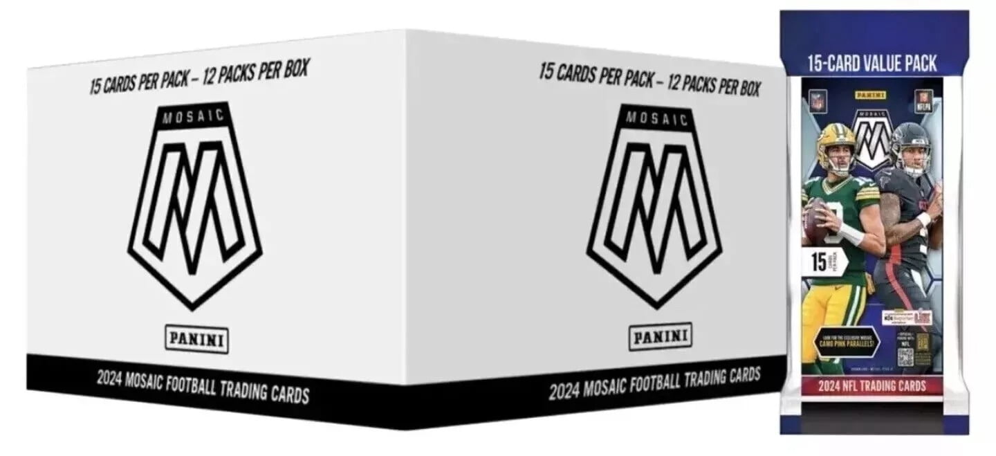 2024 Panini Mosaic Football Factory Sealed Cello Fat Pack Value Box