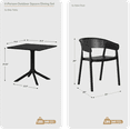 thumbnail image 3 of WestinTrends Playa 5-Piece Outdoor Resin Square Patio Dining Table Set with Stackable Patio Dining Chairs, White, 3 of 15