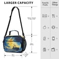 thumbnail image 3 of 6L Leakproof Lunch Tote with Thermal Lining Lunch Bag Picnic Cooler Bag Starry Sky Watercolor Painting, 3 of 9
