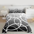 thumbnail image 2 of Manfei Abstract Circle Bedding Comforter Set 2pcs, Gray Black Ombre Twin Comforter Sets, Geometric Line Bedding Set, Ultra Soft Home Decor, 2 of 8
