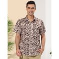 thumbnail image 2 of Lars Amadeus CamiCon Estampado De Leopardo PaHombre, ManCorta, Con Botones, Camisas Con Estampado De Guepardo De Verano marrón M, 2 of 6
