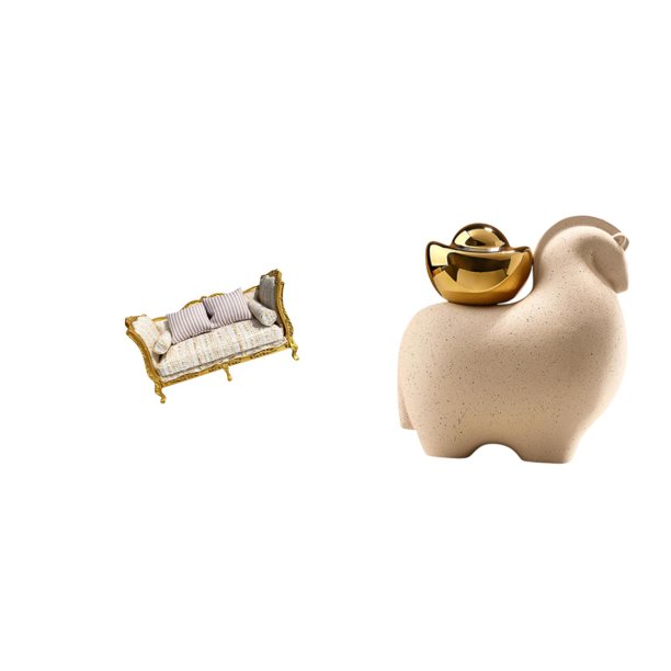 Miniatura De Sofá De Madera Con Forma De Animal, Decoración De Mesa, Mueble De Simulación Artesanal Para Casa De Muñecas, Escena De La Vida Cotidiana, Decoración Creativa Para El Hogar,