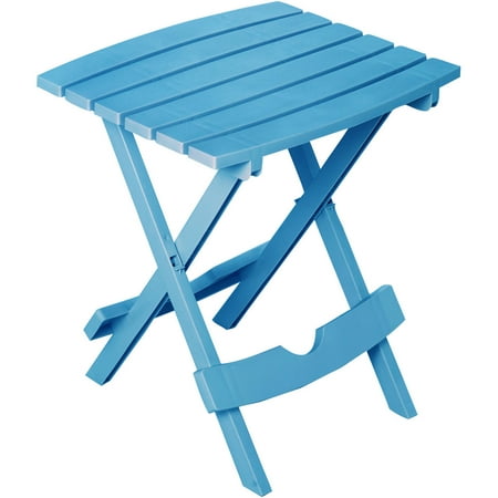 Adams Manufacturing Quik-Fold Side Table, Pool Blue