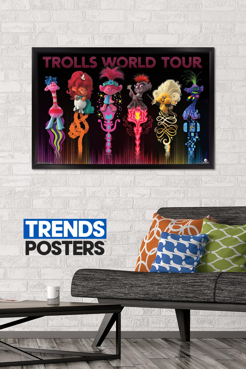 DreamWorks Trolls 2 - Group Wall Poster, 22.375" x 34", Framed