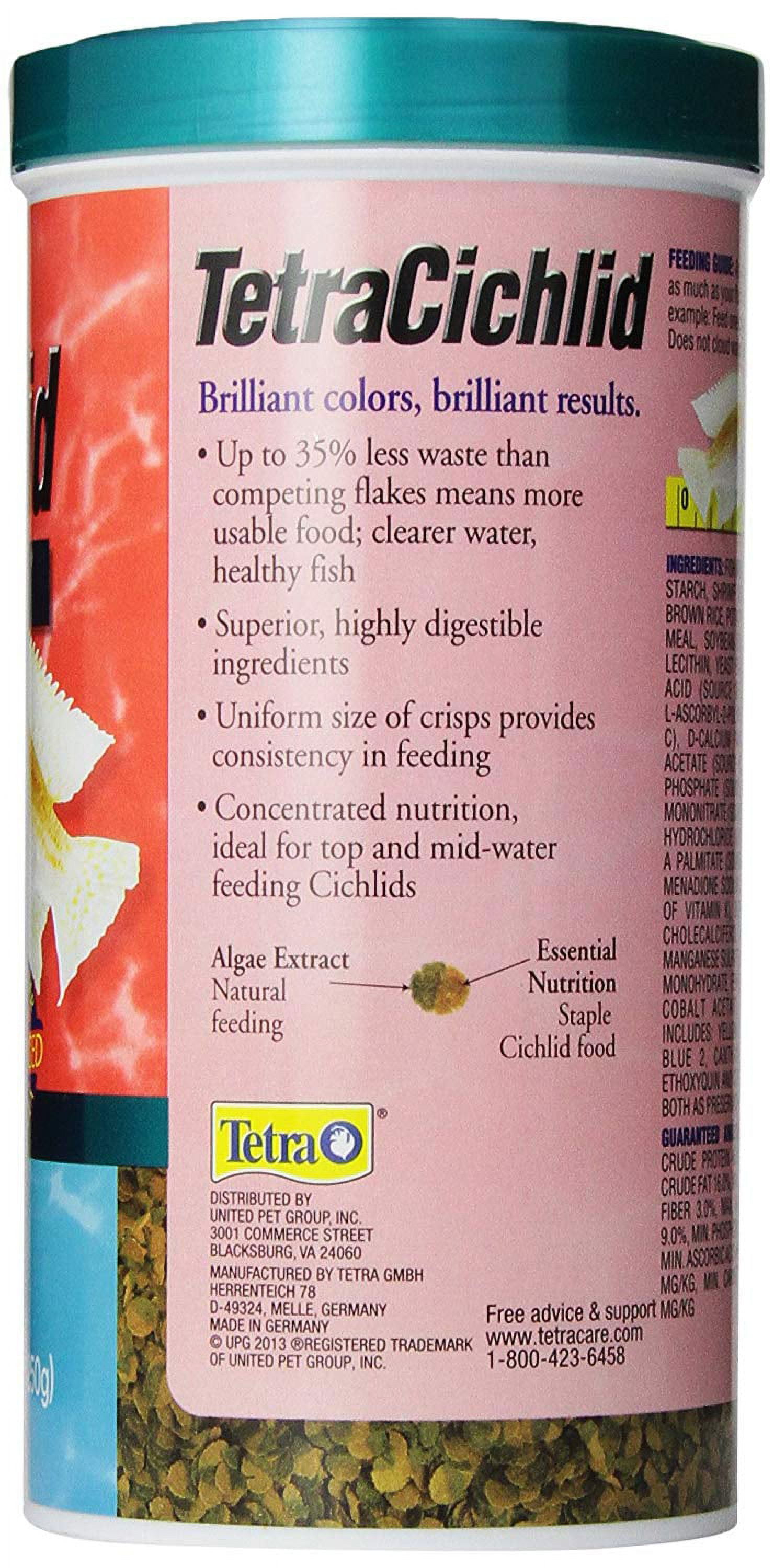 Tetra Cichlid Crisps 8.82 Ounces, Fish Food, Clear Water Advanced