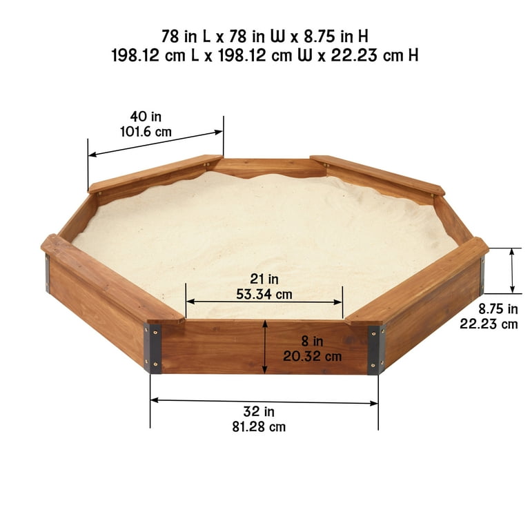 Badger Basket Octagon XL Wooden Sandbox with Liner and Cover