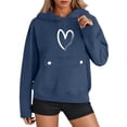 thumbnail image 2 of Football Hoodies for Women 2025 Long Sleeve Half Zip Hooded Sweatshirt with Pockets Y2K Pullover Tops, 2 of 6