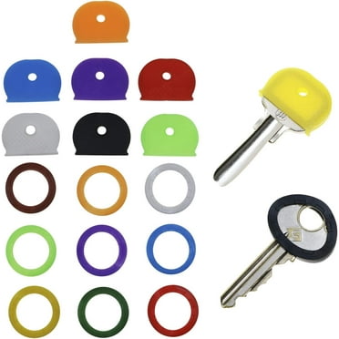 Silicone Key Cap Key Tag Cover Ring Multicolor Rubber Key Identifier for House Home Key Organization Identify, 2 Different Style, 18PCS