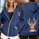 thumbnail image 2 of WILLBEST Sudadera Deportiva para Mujer Ladies' Christmas Printed Zipper Long Sleeved Pocket Drawstring Casual Hooded Sweatshirt 2063 XX-Grande, 2 of 8