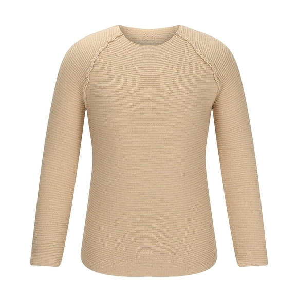 Bwiyojiz Sizes M-XXXL Knitting Cotton Fashion Men's Clothing Casual Knitted Base Shirt Round Neck Solid Color Top/shirt Accessories, Gift