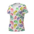 thumbnail image 2 of Naloa Cute Chameleons Print T-Shirts Short Sleeve V Neck Tees for Women Fashion Tops Trendy Lightweight Soft Casual Summer Outfits Clothes, 2 of 5