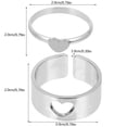 thumbnail image 3 of 2pcs Fashionable Rings Decorative Couple Rings Romantic Finger Rings Gifts, 3 of 8