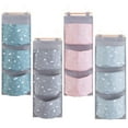 thumbnail image 5 of HEVIRGO Three-tiered Organizer Bag Wall Mounted Moisture Proof Comfortable Touch Hanging Storage Pouch for Home Pink Imitation Lin, 5 of 8