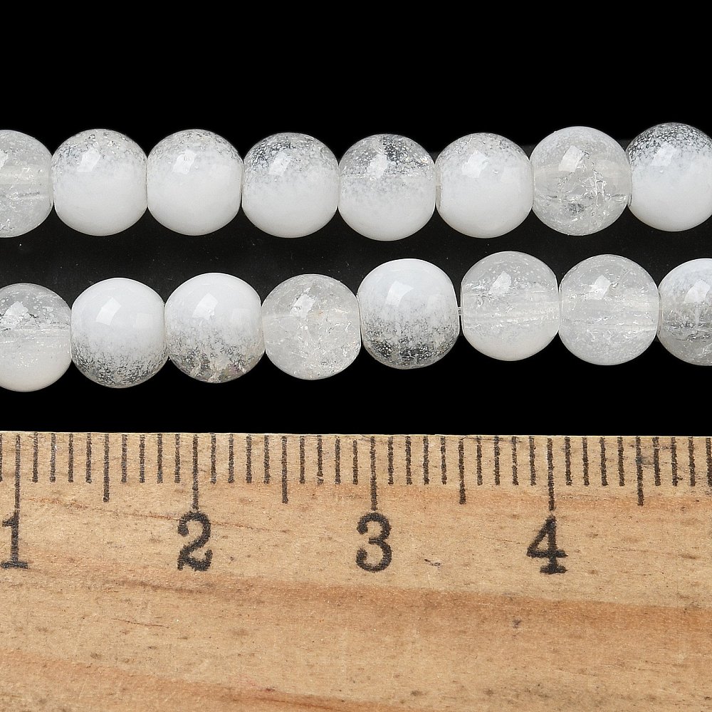 Crackle Glass Beads Strands Rondelle Clear 6mm about 138~144pcs/strand 296.85''(754cm)