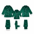 thumbnail image 7 of HNMKIU Matching Family Pajamas Two Piece Long Sleeve Lapel Top and High Waist Pants for Kid Green，Kid_5-6 Years, 7 of 7