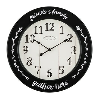 Mainstays 11.5" Black  Round Indoor Analog Farmhouse Wall Clock with Arabic Numbers