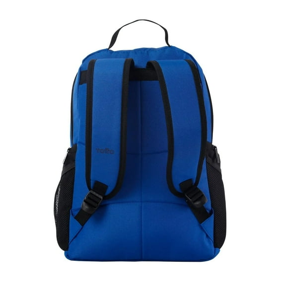 TOTTO Mochila Ergonómica Grande Porta Laptop 16 con Bolsillo para Botella | Escuela - Oficina - Viaj azul M