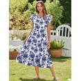 thumbnail image 3 of Zeagoo T Shirt Midi Dress for Women Summer Casual Tiered Dresses A Line Swing Long Dresses with Pockets Short Sleeve Beach Dress, 3 of 6