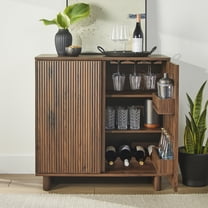 Better Homes & Gardens Lillian Fluted Bar Cabinet, Walnut Finish