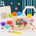 thumbnail image 3 of Wooden Go Games Set Dots Beads Board Games Toy Rainbow Clip Beads Puzzle, 3 of 8