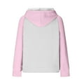 thumbnail image 4 of Women's Waffle Hoodies Fashion Color Block Sweatshirts Drawstring Raglan Hooded Sweaters Fall Winter Long Sleeve Hoody Jacket Outwears Tops with Pocket, 4 of 5