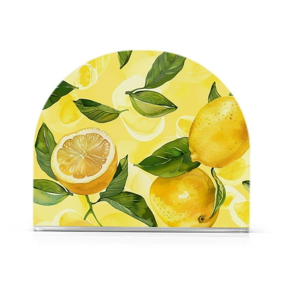 Ryvnso Watercolor Lemon Leaves Acrylic Napkin Holder Table Kitchen Paper Tissue Organization