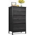 thumbnail image 2 of Dresser for Bedroom Nightstand Small Dressers Chest of Drawers End Table for Living Room, Closet Dresser with 3 Storage Drawers Organizer Clothes, Charcoal Black, 2 of 7