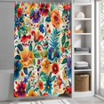 thumbnail image 3 of Flower Fabric Shower Curtain Vintage Art Washable Shower Curtains for Bathroom, Waterproof Bath Curtain with Hooks Home Decor 36x72in, 3 of 8