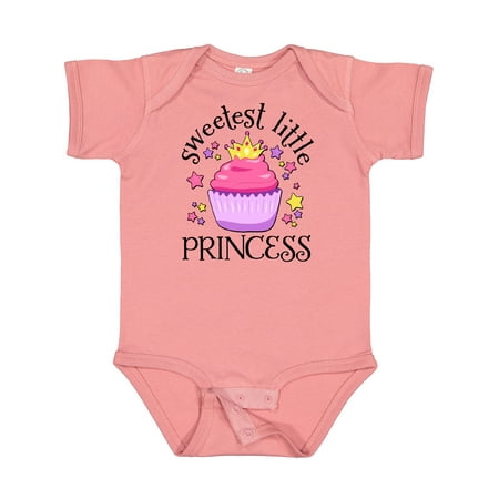 

Inktastic Sweetest Little Princess Cupcake with Tiara Gift Baby Girl Bodysuit