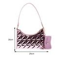 thumbnail image 4 of Bolso de mujer PU cuero acolchado Casual mujer monedero niñas embrague (rosa), 4 of 8