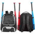thumbnail image 3 of Bolso Beisbol AIRTTUZ - Mochila Jóvenes/Adultos, Bolsa Bateo Softball con Compartimento Zapatos, Gancho Valla, (Negro), 3 of 3