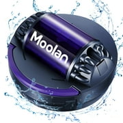 Moolan Cordless Pool Cleaner, Automat Vacuum Cleaners Pool Lasts 120 Mins, Double-Motor System, LED Indicator, Random Route, Sensor Self-Steering, for Above Ground Pools up to 1,076 Sq.ft -Purple