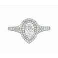 thumbnail image 3 of Arista 0.88 ct Pear Swarovski Diamonds Women's Double Halo Engagement Ring Sterling Silver, 3 of 4