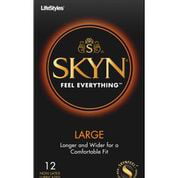 LifeStyles Skyn Large Lubricated Non Latex Condoms - 12 (Best Condom Brand To Prevent Pregnancy)