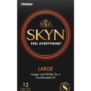 LifeStyles Skyn Large Lubricated Non Latex Condoms - 12 (Best Lube For Non Latex Condoms)