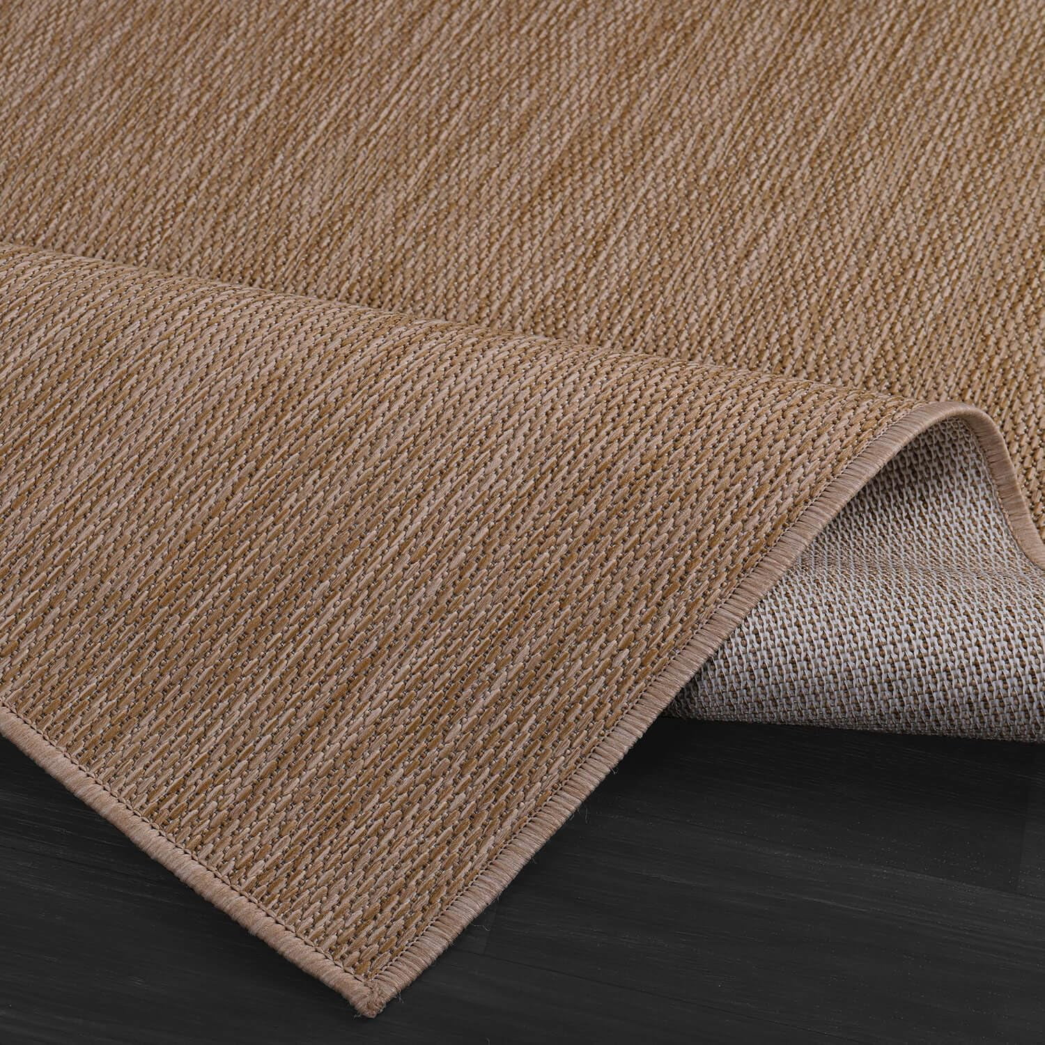 Outdoor Rug 5x7 Modern Area Rugs for Indoor and Outdoor Patios and Porches - Waterproof, Washable, Non-Shedding, Easy-to-Clean Outside Carpet (5 x 7, Solid - Jute)
