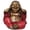 Red, variant on Stoneage Arts Buddha - Monk Bring Joyful Energy Evoking The Pictorial Maxim See No Evil, Hear No Evil, Speak No Evil (Orange, NoHear, 4 Inch)