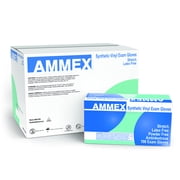 AMMEX Stretch Vinyl Latex-Free Medical Gloves, Small, Ivory, 1000/Case