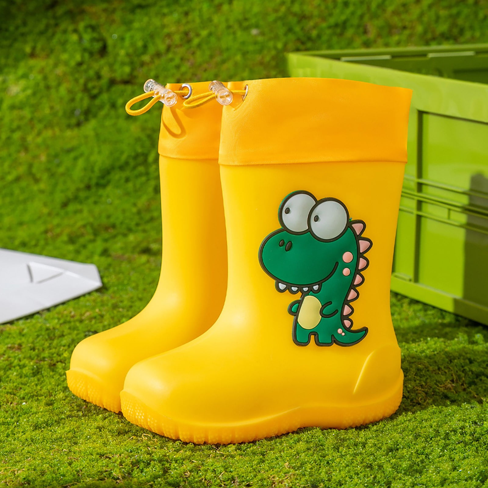 MIASHUI Kids Rain Boots Toddler Elastic Mouth Rain Shoes