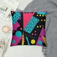 thumbnail image 2 of Nawypu Decorative Throw Pillow Case Square Cushion Cover Trendy Colorful 1980S Doodle Memphis Line 1990S Geometric Retro 80S 90S Abstract Pastel Pattern Farmhouse Style Pillowcase, 2 of 5