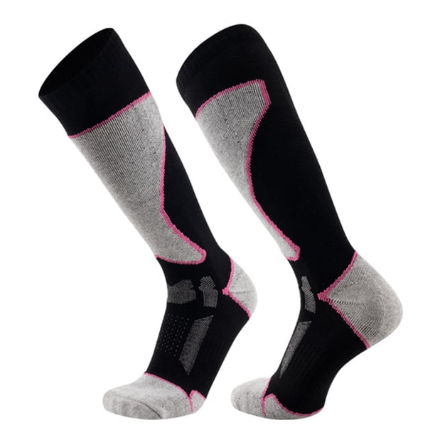 Calcetines Esquí Térmicos Gruesos Invierno Hasta La Rodilla para Senderismo Hombres Y Mujeres () Rosa
