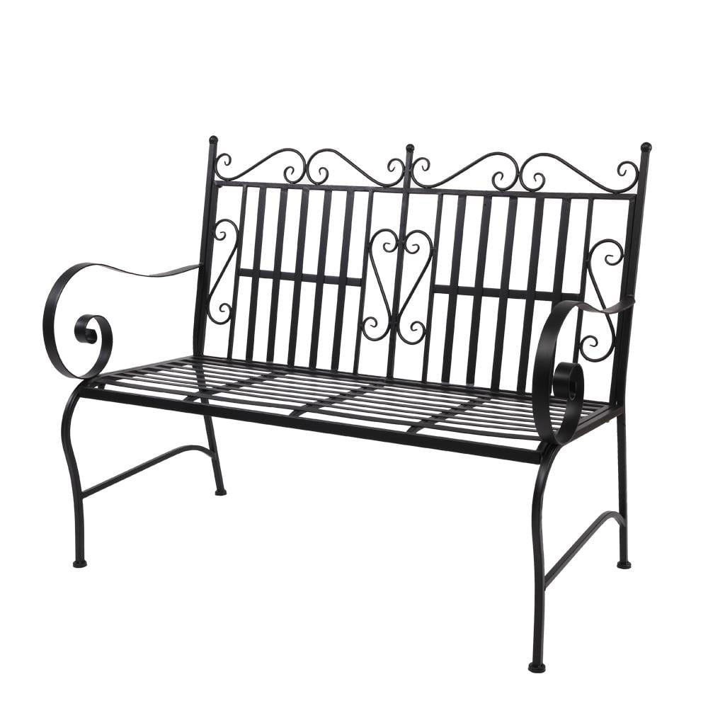 SalonMore Park Bench Art Flat Frame Wrought Iron Double Chair