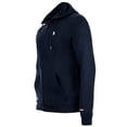 thumbnail image 2 of U.S. POLO ASSN. Sudadera para hombre - Diagonal Fleece Carbon Finish, chaqueta con cremallera, capucha, algodón Azul oscuro L (Large), 2 of 4