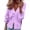 Purple, variant on Hxlamzoo Women's Button Down Blouses Long Sleeve Collar Puff Cuff Ruffle Shirts 2026 Dressy Business Top